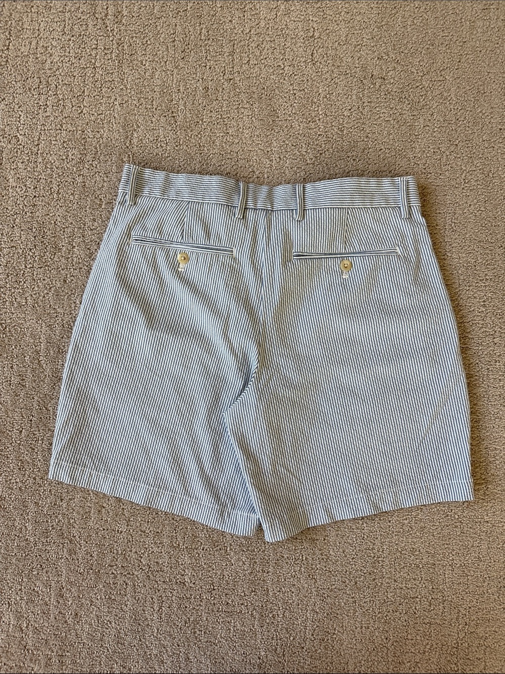 Banana Republic Seersucker High-Rise Shorts - Blue & White Stripes - Picture 4 of 6